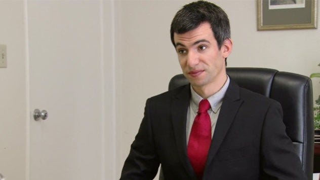 A picture of Nathan Fielder, who graduated from one of Canada's top business schools with really good grades. Now he's using his knowledge to help struggling small business owners make it in this competitive world.